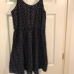 Black Polka-Dot Casual Dress